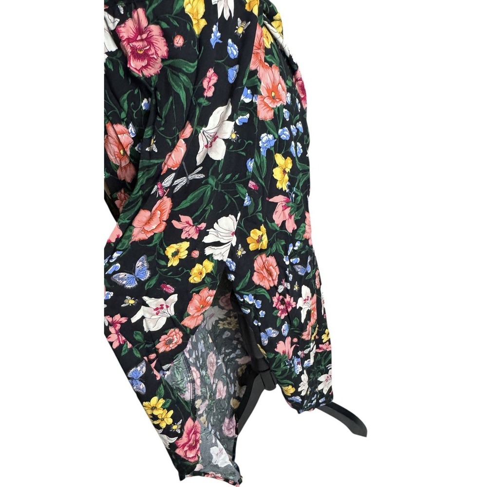 Hollister Sz XS Black Floral Print Maxi Dress High Low Maxi